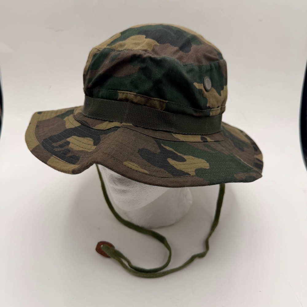 Zan Headgear Woodland Camo Boonie Hat Large 59cm Hot Weather Sun Hat Cotton